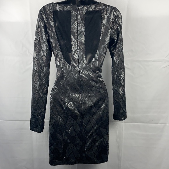 LE CHÂTEAU WOMAN MIDI LONG SLEEVE SEQUIN BLACK DRESS - Picture 14 of 15